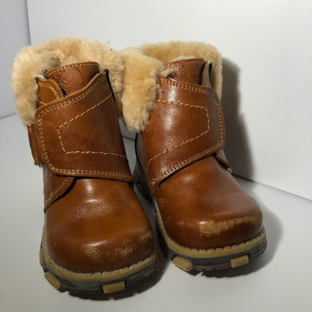 Working kids leather boots